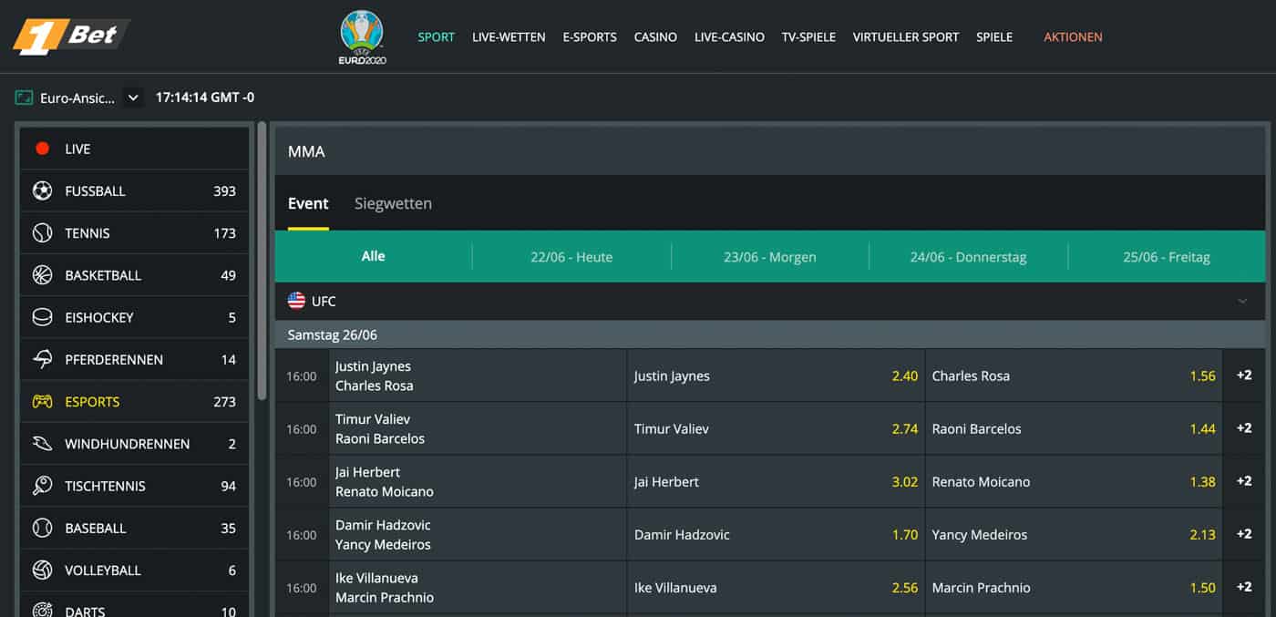 1Bet MMA Wetten