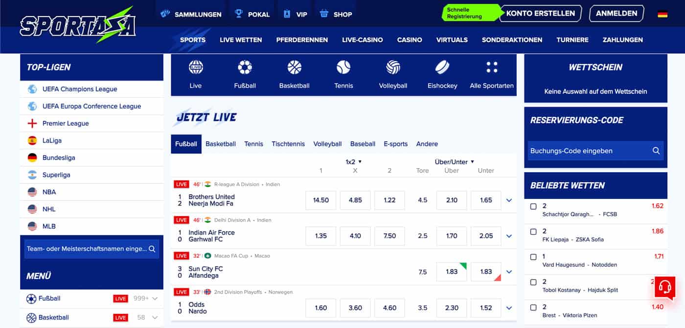 Sportaza Sportwetten