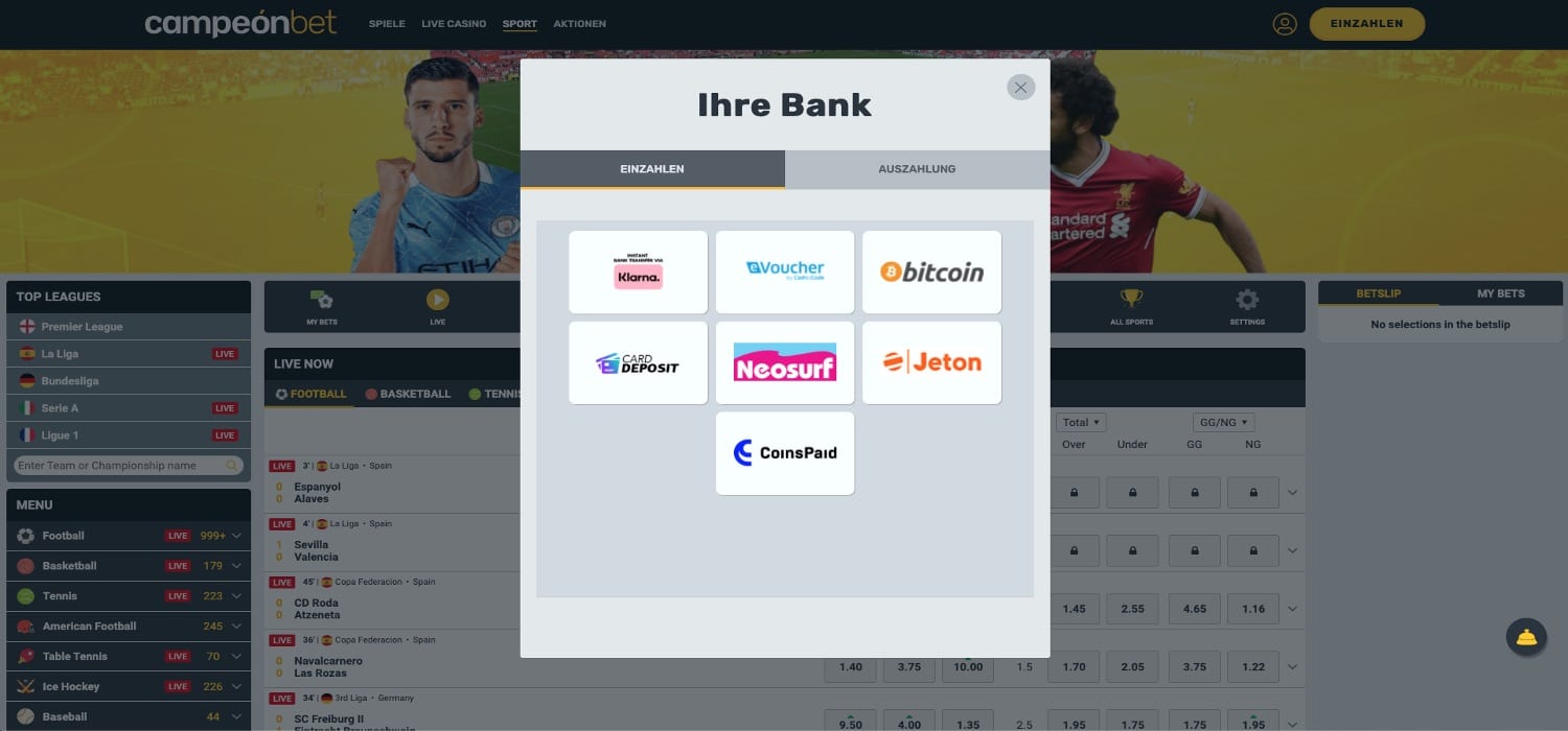 Campeonbet Zahlungen