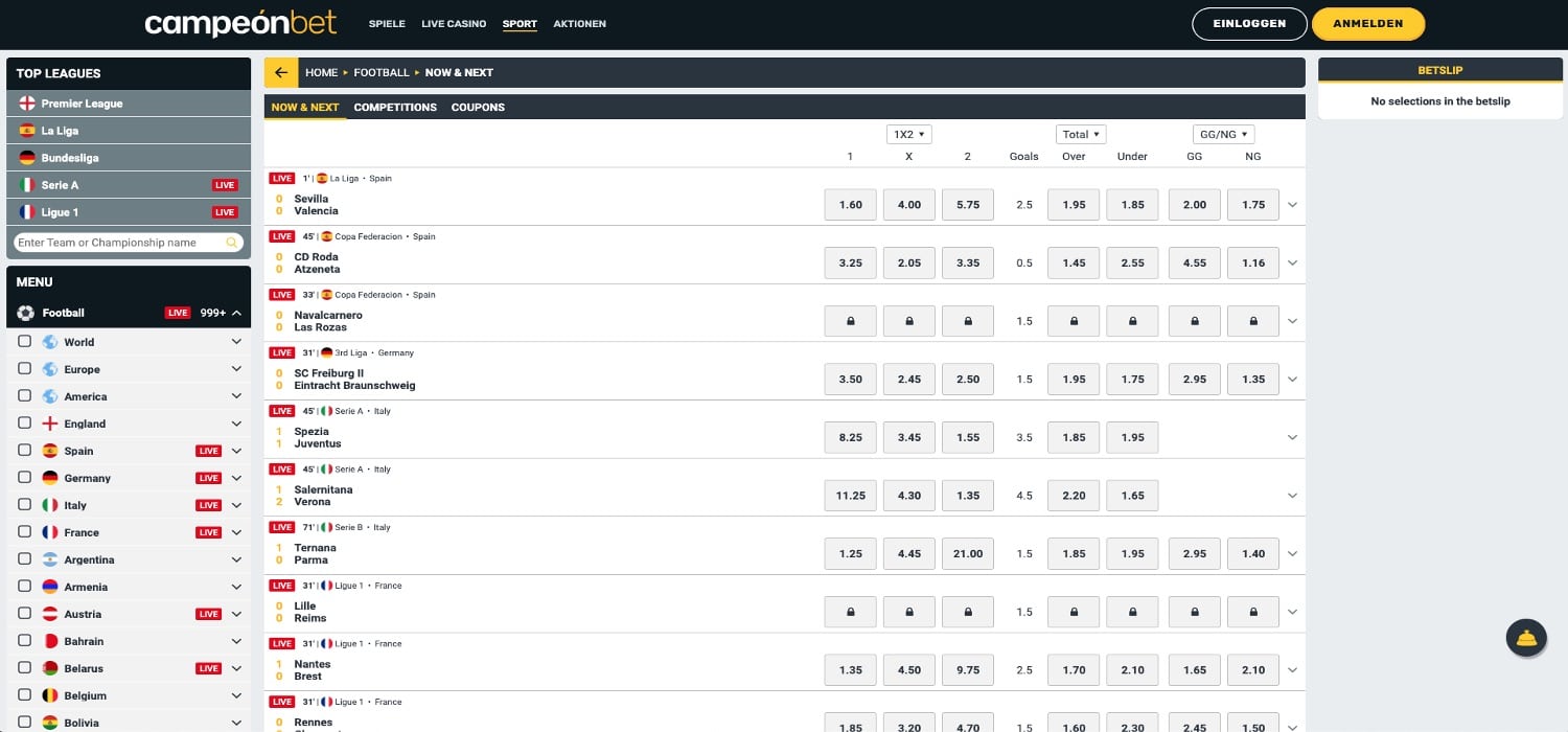 Campeonbet Fußball Wetten