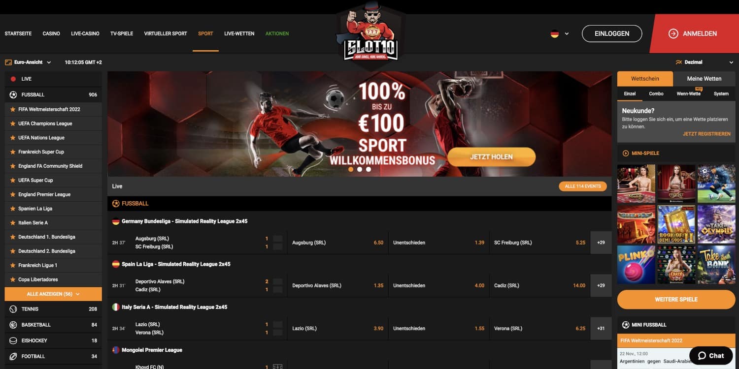 Slot10 Sportwetten Bonus