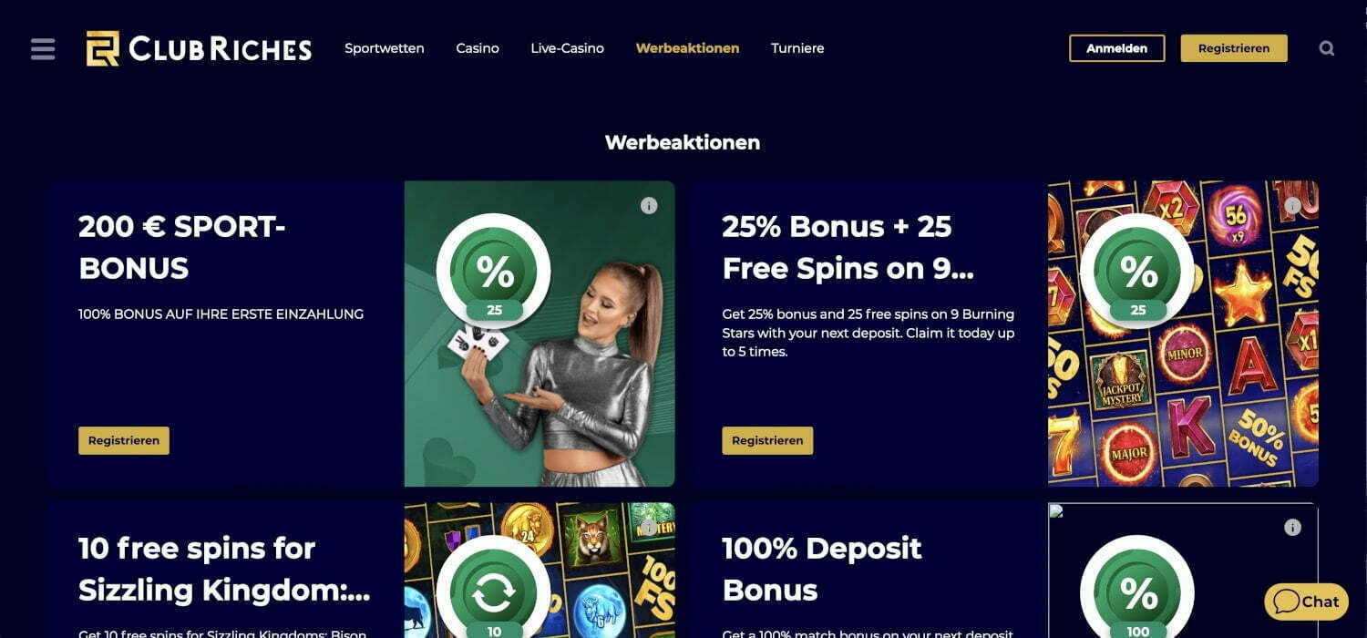 Clubriches Sportwetten Bonus Aktionen