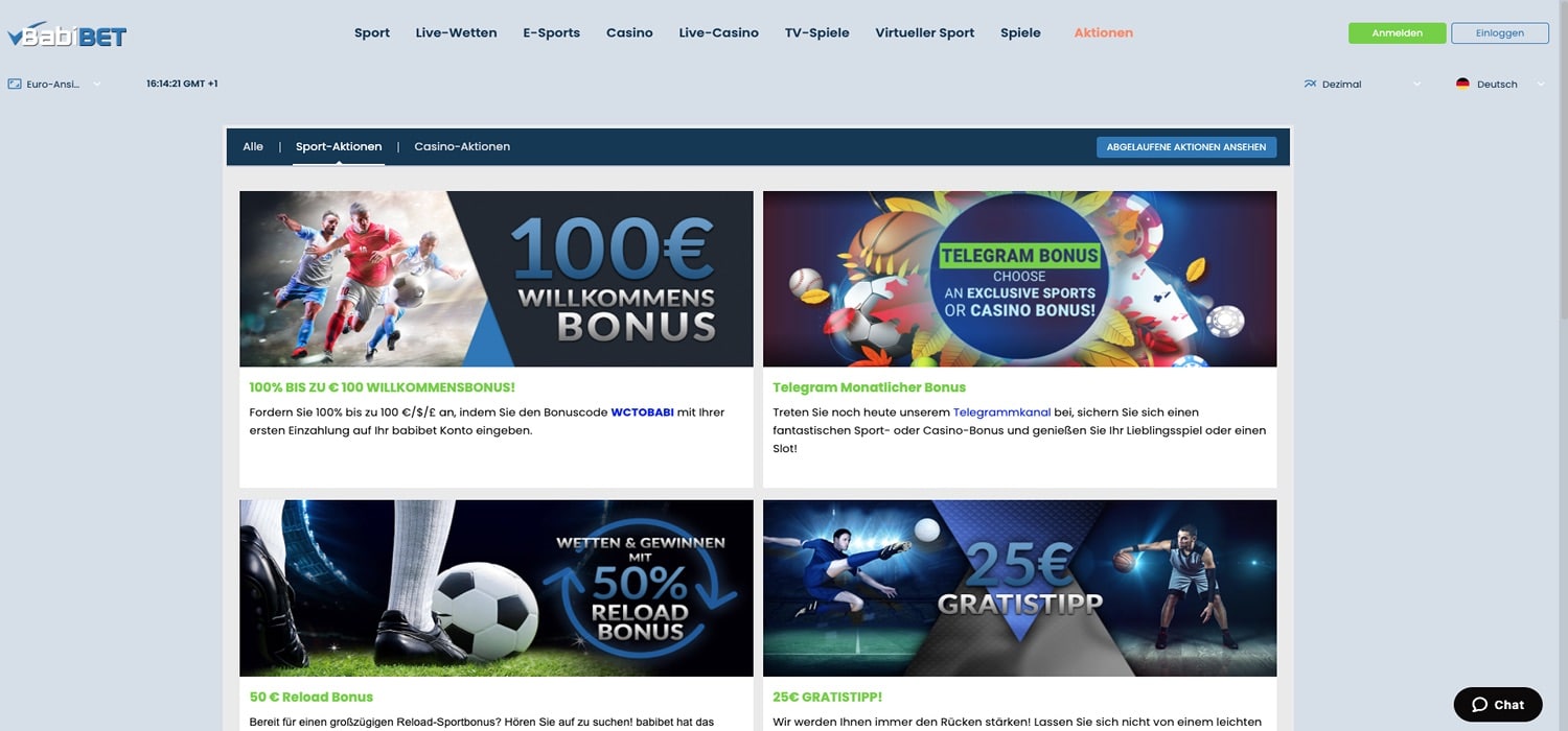Babibet Bonus Aktionen