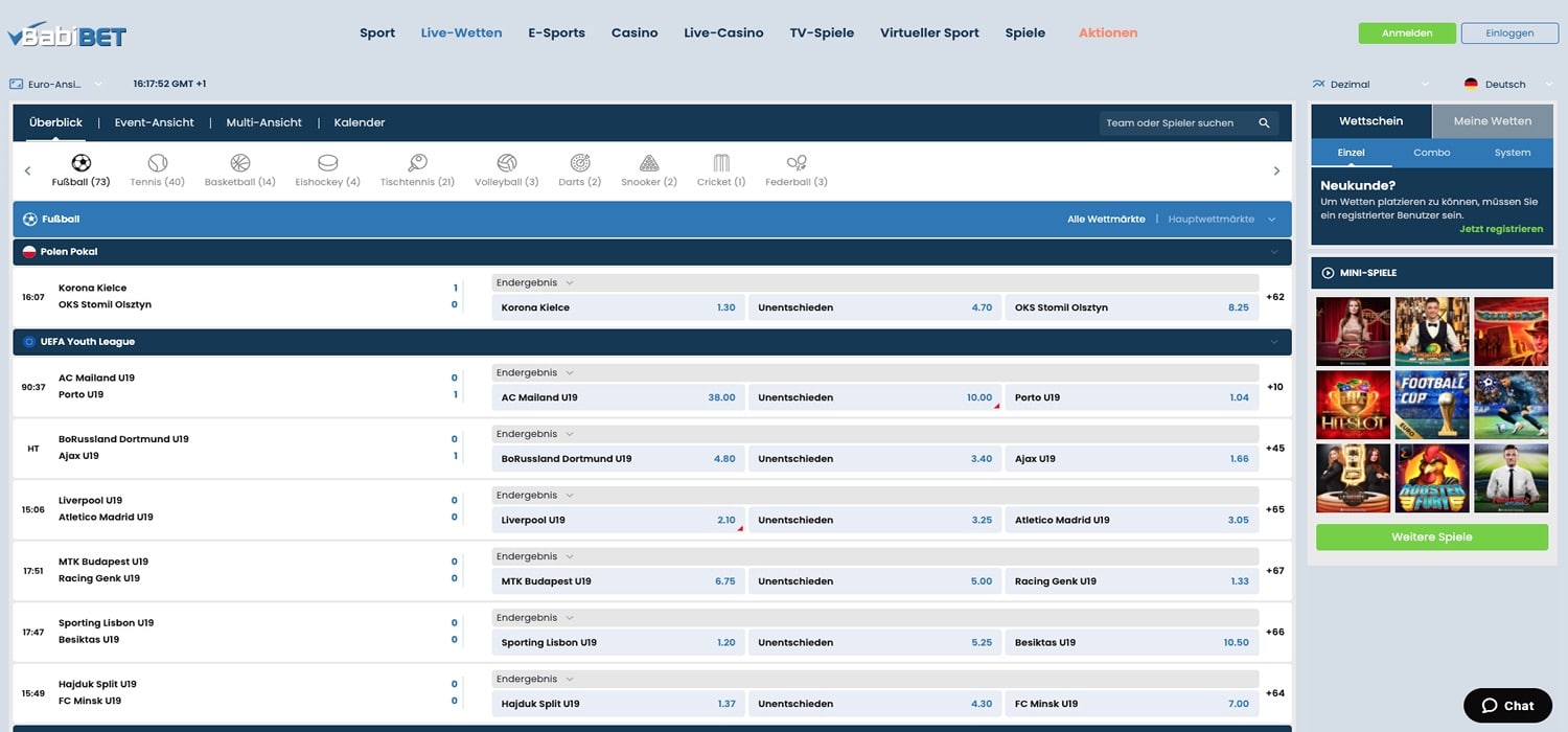 Babibet Live Wetten