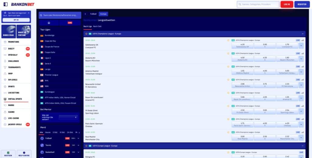 Bankonbet Fußballwetten