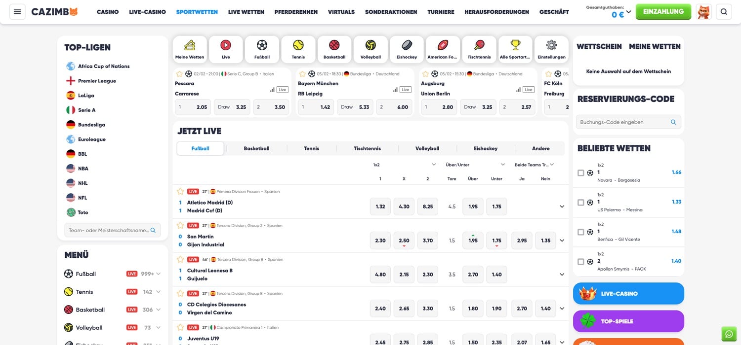 Cazimbo Sportwetten