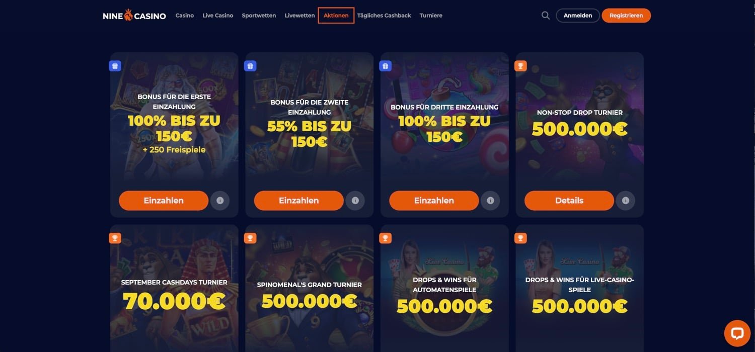 Nine Casino Sportwetten Bonus Aktionen