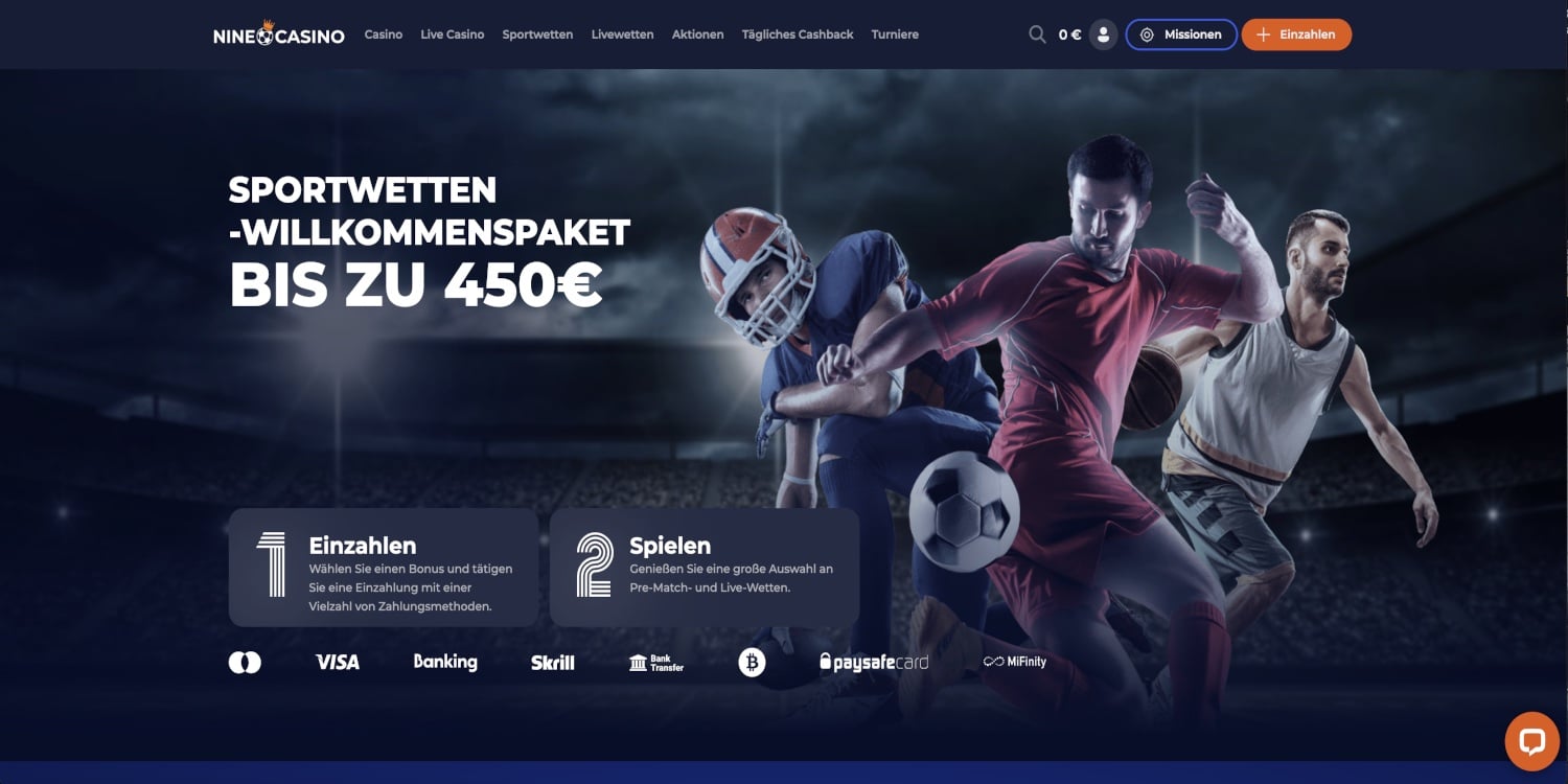 Nine Casino Sportwetten Bonus