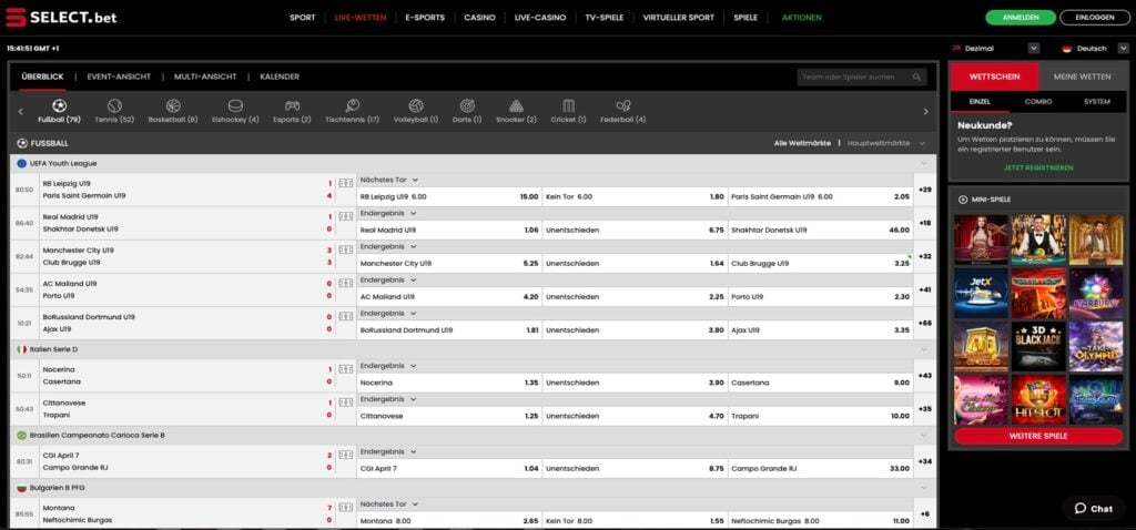 Select.bet Live Wetten