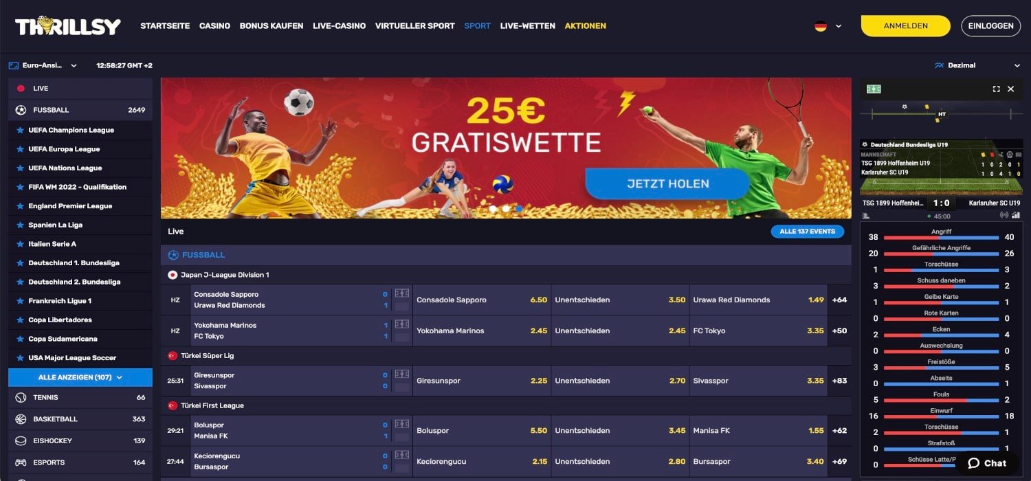 Thrillsy Sportwetten