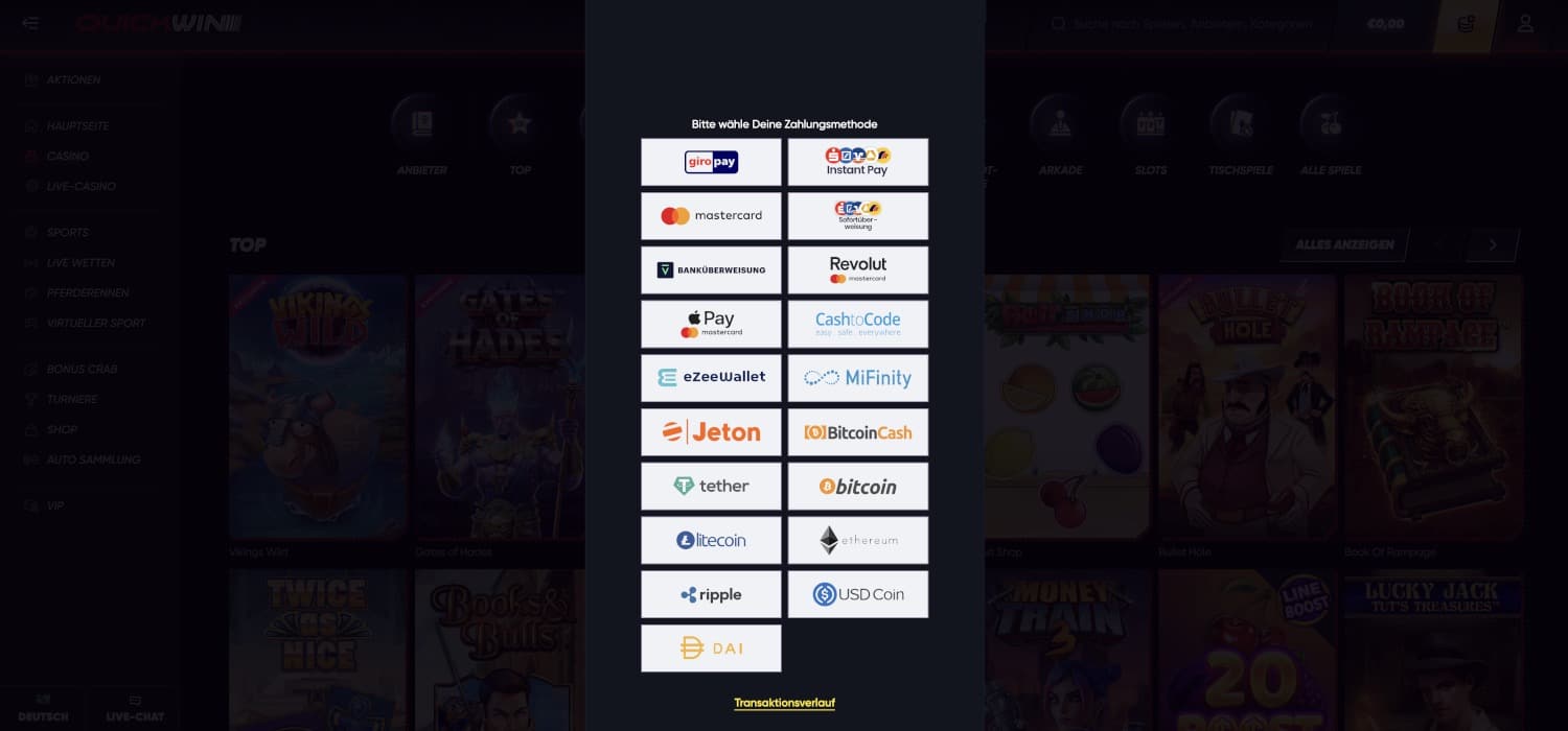 Quickwin Sportwetten Zahlungen