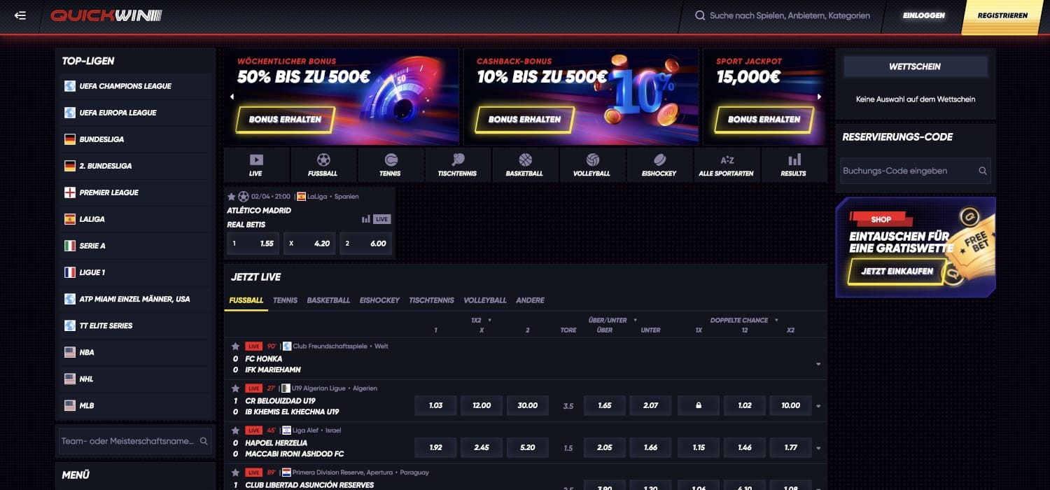 Quickwin Sportwetten