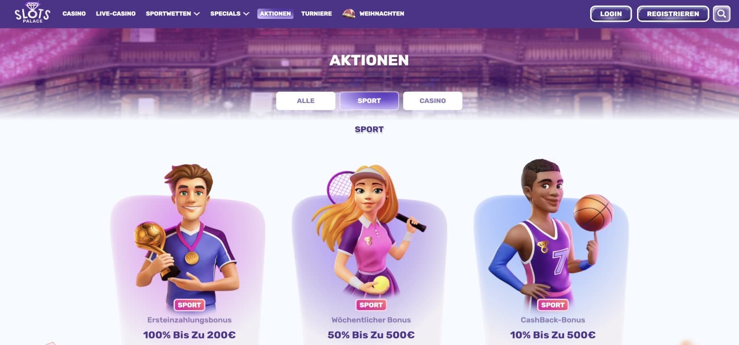 Slotspalace Sport Bonus Aktionen