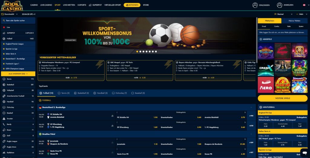 BookofCasino Sportwetten Bonus