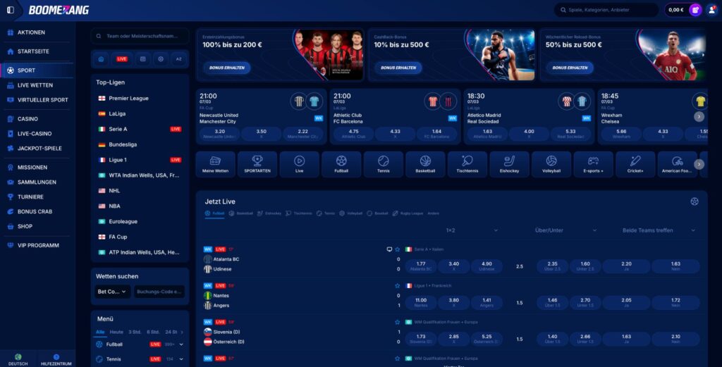 Boomerang Bet Sportwetten