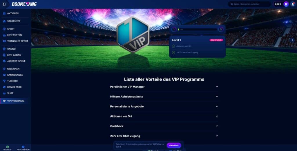 Boomerang Bet VIP
