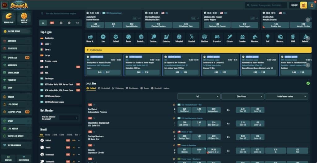 Spinanga Sportwetten