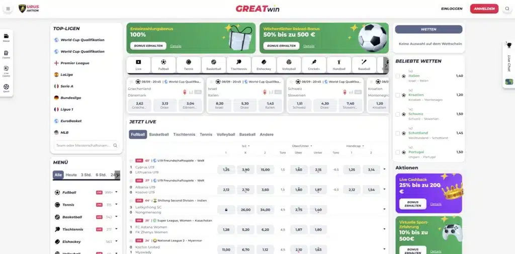 GreatWin Sportwetten