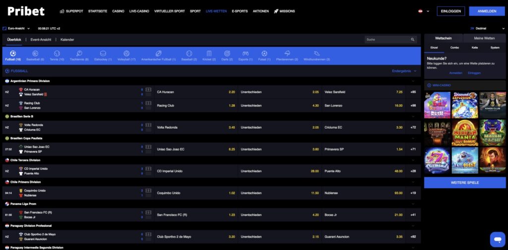 Pribet Live-Wetten