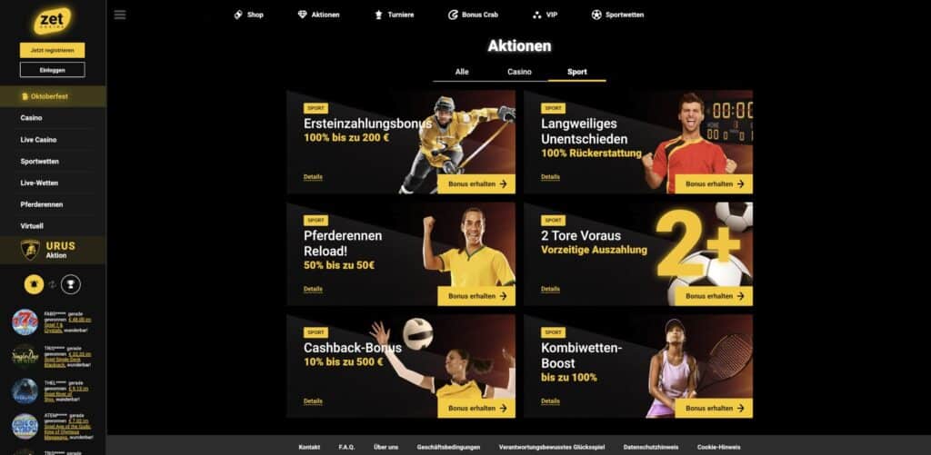 ZetCasino Aktionen