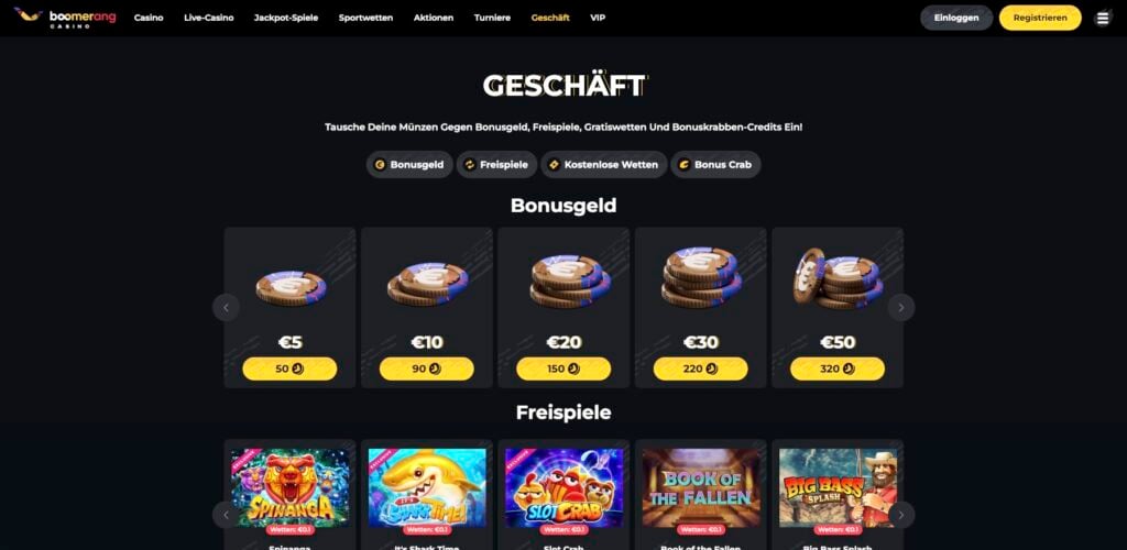 Boomerang Sportwetten Geschäft
