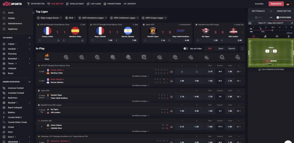 WooSports Live-Wetten