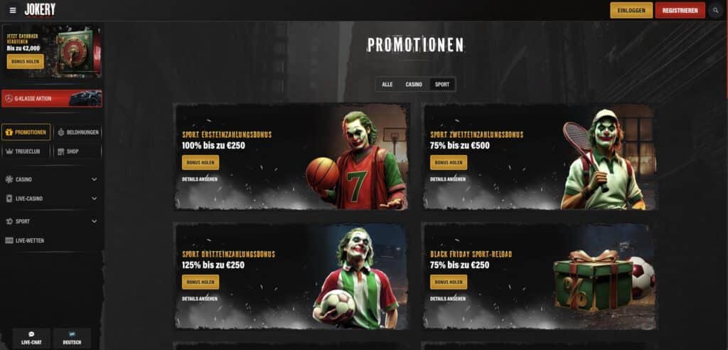 Jokery Sportwetten Aktionen