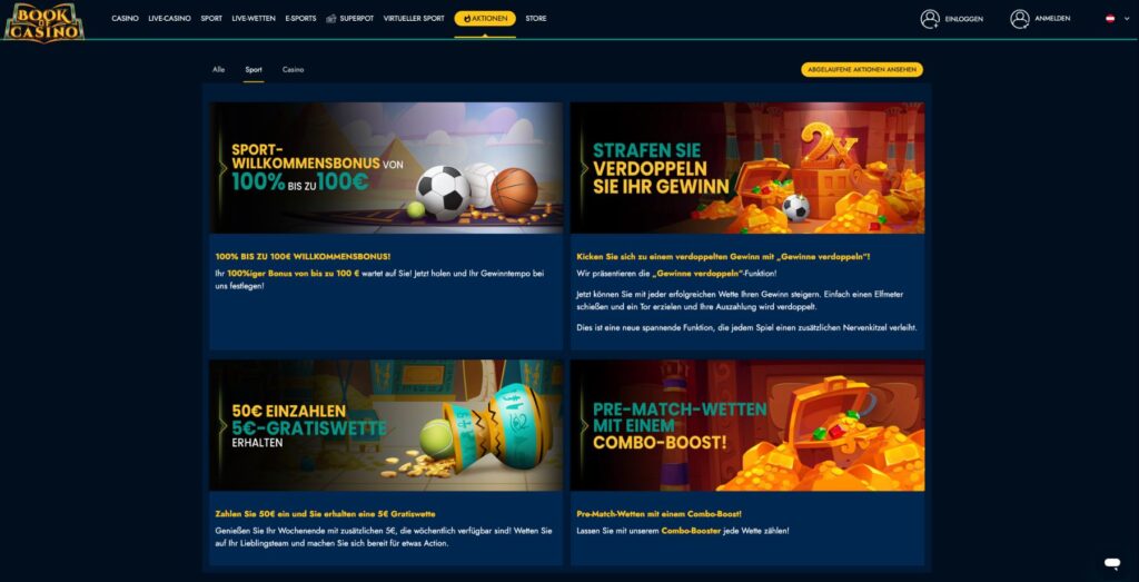 BookofCasino Sportwetten Aktionen