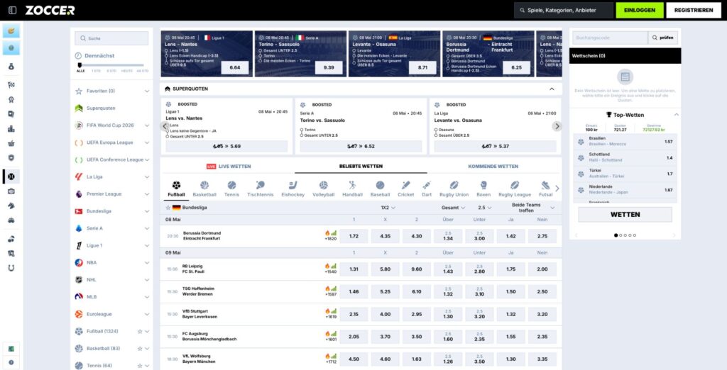 Zoccer Sportwetten